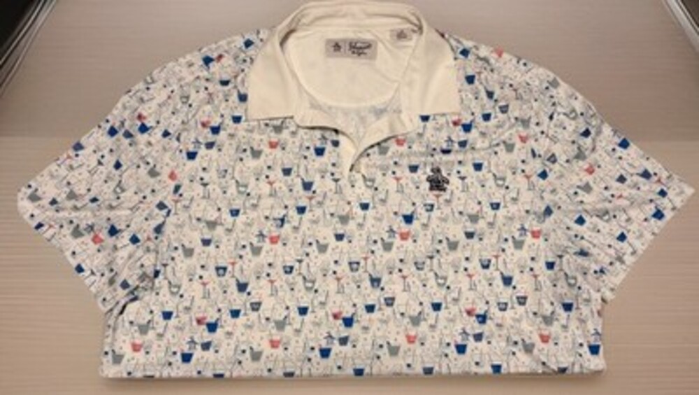 Original Penguin Sport Golf Performance Polo Men’s Size L White With Drinks